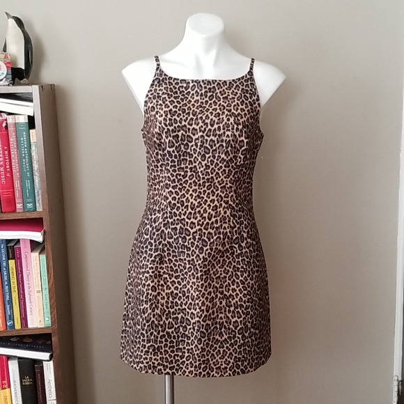Vintage Dresses & Skirts - Sz 9 90s Vintage XOXO Leopard Print Mini Dress